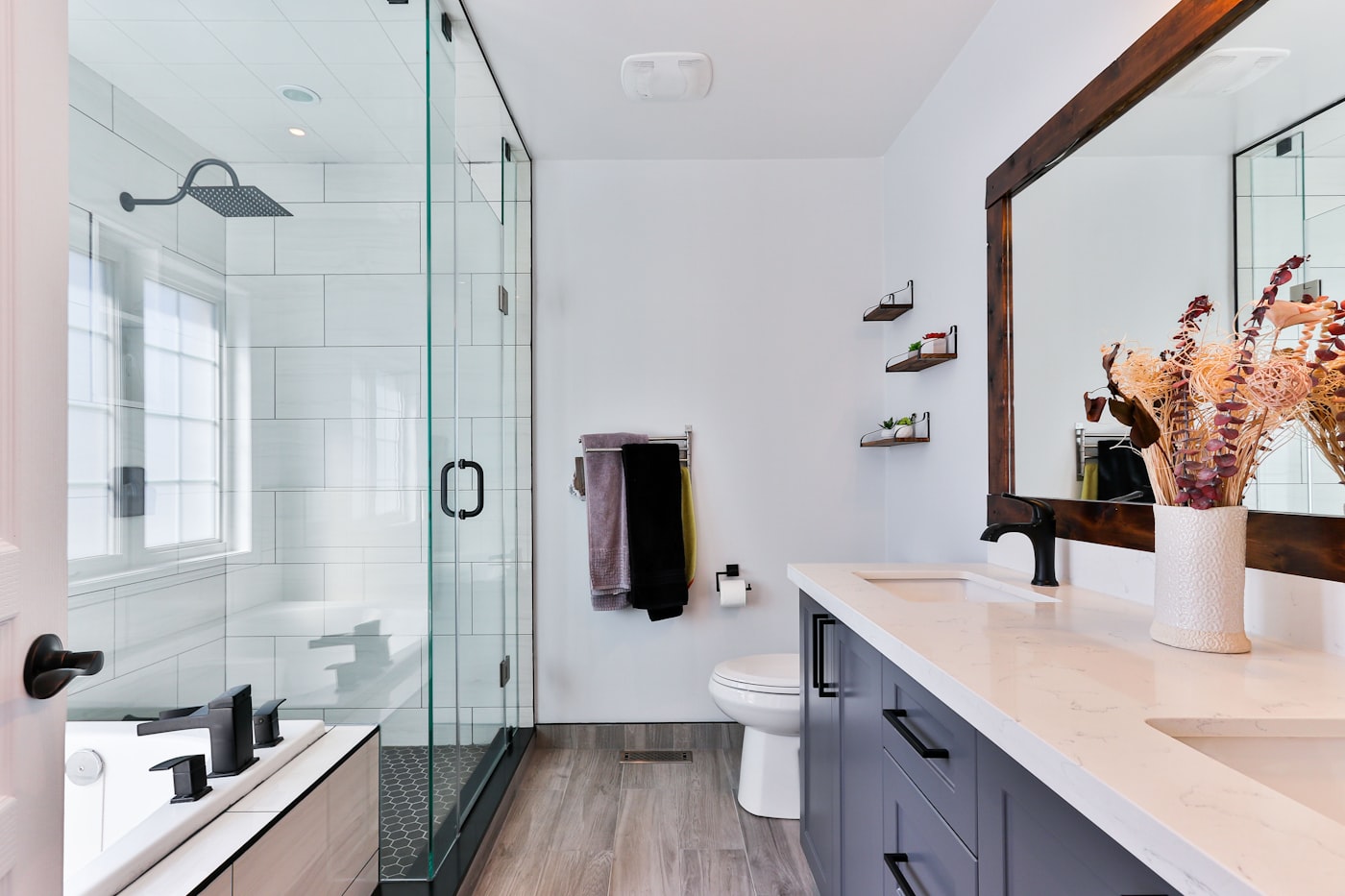 Bathroom remodel — tile & waterproof vinyl